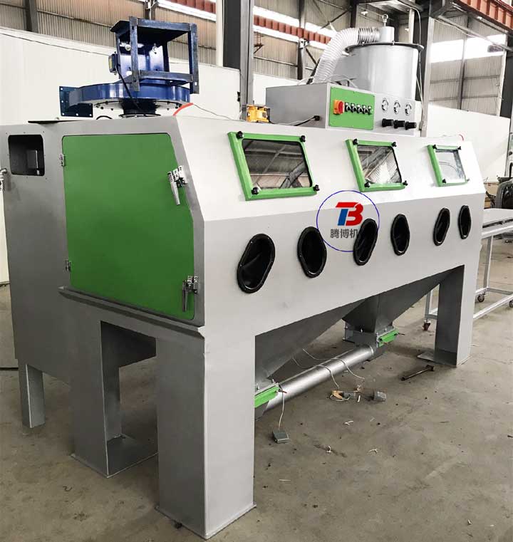 三工位手動環(huán)保型噴砂機(jī)，多工位噴砂機(jī)